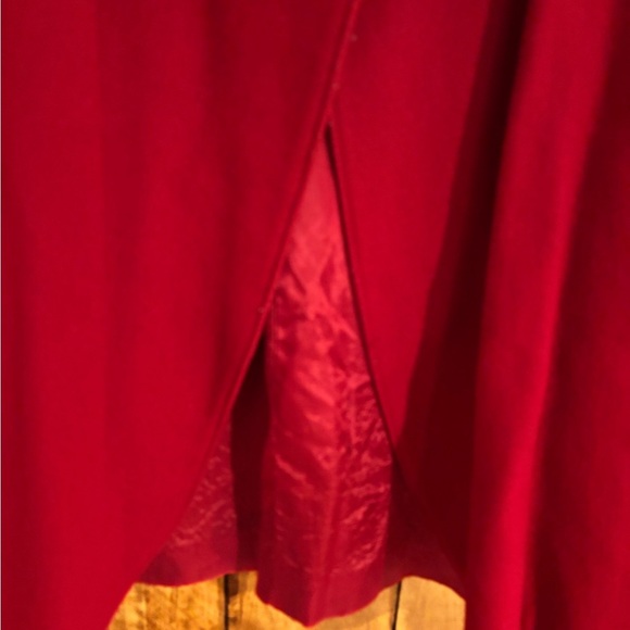 Vintage 80’s Red Wool Open Front Swing Coat - Picture 5 of 11